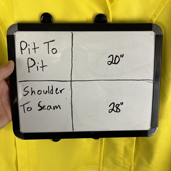 Talbots Women's Double Breasted Rain Jacket Yellow Lined Removable Hood Petite L - Picture 7 of 7